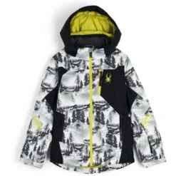 Spyder Leader Jacket - Boy's -Ski Series fw23 spyder boysleaderjacket treeline