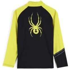 Spyder Web Zip T-Neck - Boy's 16 Spyder Web Zip T-Neck - Boy's -Ski Series fw23 spyder boyswebziptneck blackcitron 2