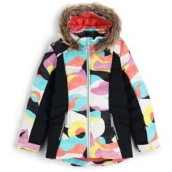 Spyder Zadie Synthetic Down Jacket - Girl's -Ski Series fw23 spyder girlsatlassyntheticdownjacket landscapemulti