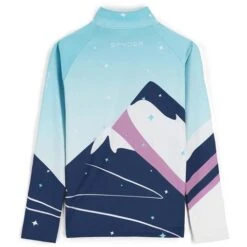 Spyder Surface Zip T-Neck - Girl's -Ski Series fw23 spyder girlssurfaceziptneck abyss 2
