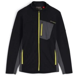 Spyder Bandit Full Zip Fleece Jacket - Men's -Ski Series fw23 spyder mensbanditfullzipfleecejacket blackcitron 1