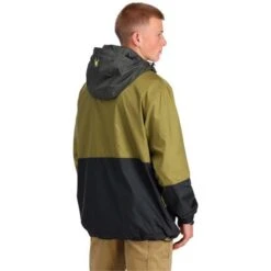 Spyder Belford Windbreaker Anorak Jacket - Men's -Ski Series fw23 spyder mensbelfordwindbreakeranorakjacket olivedrabbalck 2