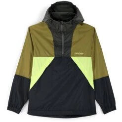 Spyder Belford Windbreaker Anorak Jacket - Men's -Ski Series fw23 spyder mensbelfordwindbreakeranorakjacket olivedrabbalck 3