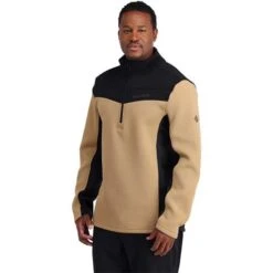 Spyder Encore Half Zip Fleece Jacket - Men's 19 Spyder Encore Half Zip Fleece Jacket - Men's -Ski Series fw23 spyder mensencorehalfzipfleecejacket blacktannin 1