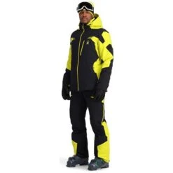 Spyder Men's Leader GTX Jacket | Buckmans -Ski Series fw23 spyder mensleadergtxjacket blackcitron 3