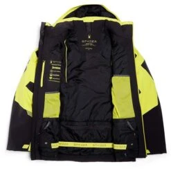 Spyder Men's Leader GTX Jacket | Buckmans -Ski Series fw23 spyder mensleadergtxjacket blackcitron 5