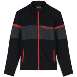 Spyder Speed Full Zip Fleece Jacket - Men's -Ski Series fw23 spyder mensspeedfullzipfleecejacket blackvolcano 1