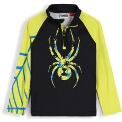 Spyder Bug Zip T-Neck - Toddler Boy's -Ski Series fw23 spyder toddlerboysbugziptneck black 1