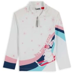 Spyder Reflect Zip T-Neck - Toddler Girl's -Ski Series fw23 spyder toddlergirlsreflectziptneck white 1