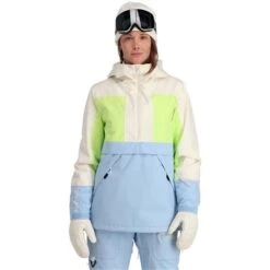 Spyder All Out Anorak - Women's -Ski Series fw23 spyder womensalloutanorak powderbluehighvoltage 1