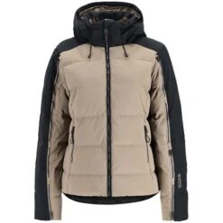 Spyder Falline GTX Infinium No Faux Fur Down Jacket - Women's -Ski Series fw23 spyder womensfallinegtxinfiniumnofauxfurdownjacket cashmere 4
