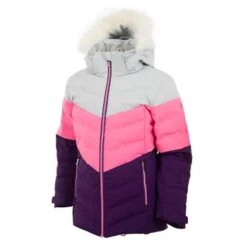 Sunice Nola Jacket - Girl's -Ski Series fw23 sunice girlsnolajacket oysterneonpinkamethyst 1