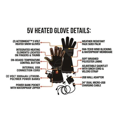 Mens Heated Snow Gloves 5 Mens Heated Snow Gloves - Image 3
