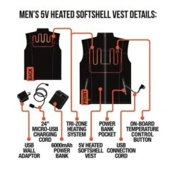 Mens Battery Heated Softshell Vest 9 Mens Battery Heated Softshell Vest -Ski Series mens heated vest3