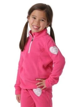 Zemu Little Girls 1/4 Zip Fleece Top - Girl's